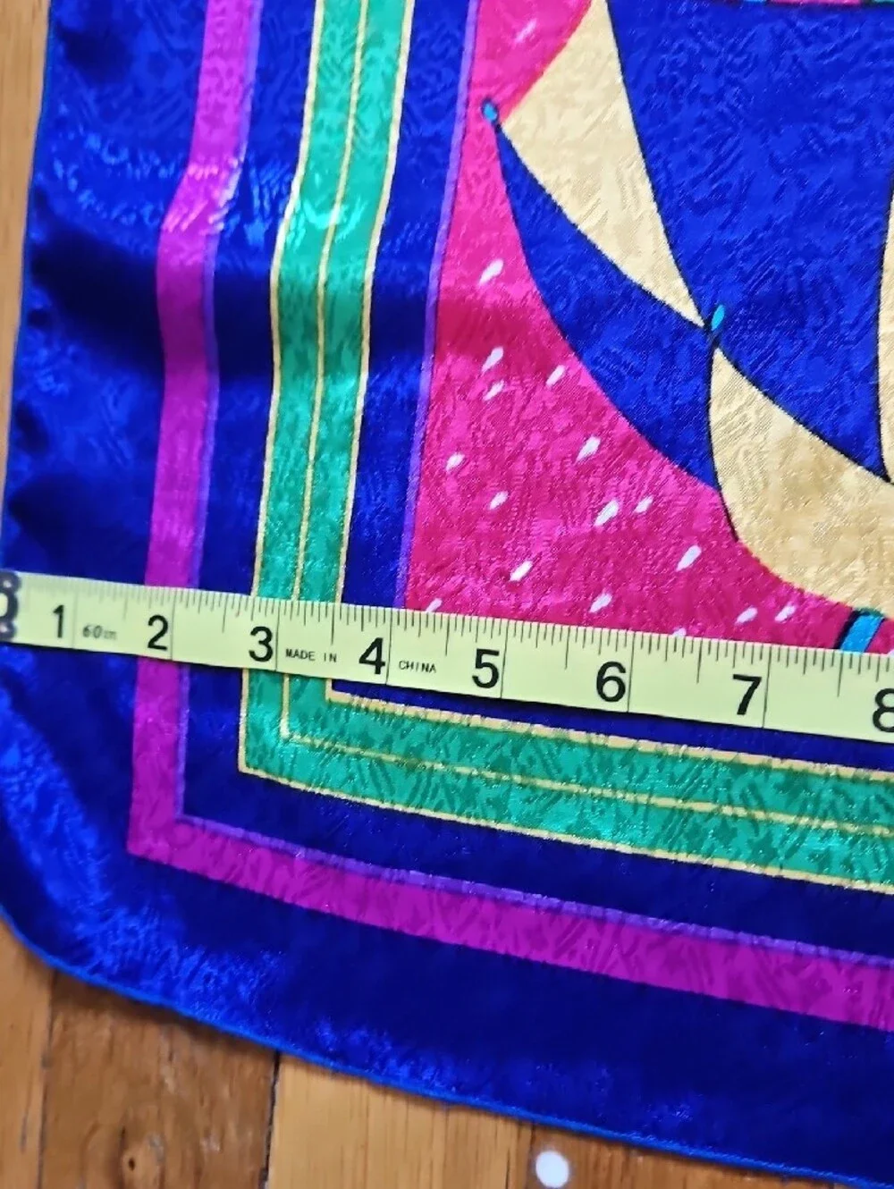 Vibrant Umbrella Print Silk-Feel Scarf - Pink, Purple & Green